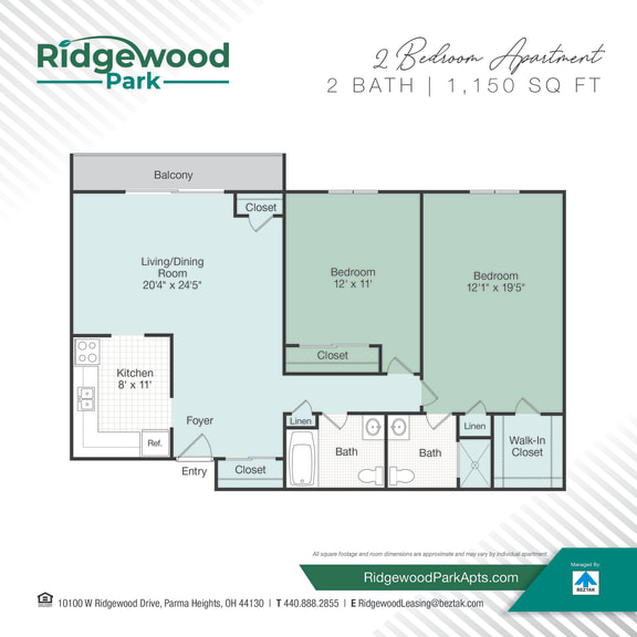 1 & 2 Bedroom Apartments in Parma Heights OH Ridgewood Park